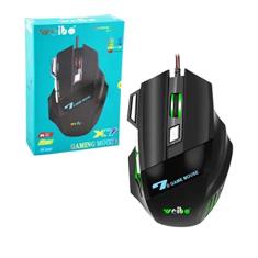 Mouse Óptico Gamer Rgb 7 Botões 3200dpi Usb Weibo X7