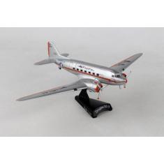 Miniatura avião daron american dc-3 flagship tulsa 1/144, Prata