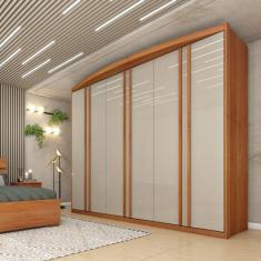 Guarda Roupa Casal 6 Portas 6 Gavetas - Madrid-Cinamomo/Off White - Tc