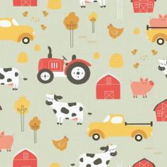 Papel de Parede Animais Amigos da Fazenda 57x270cm - Quartinhos