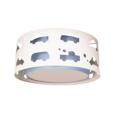 Luminária Infantil Plafon Carrinhos Azul bebê 40x16 - Tom Luz