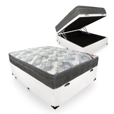Cama Box Baú Viúva + Colchão De Molas Ensacadas Ortobom iso SuperPocket 128cm