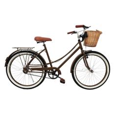 Bicicleta Milla vintage retro aro 26 c/Cesta e Pneu de Faixa-Unissex