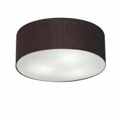 Plafon Cilíndrico Md-3014 Cúpula Em Tecido 50x15cm Preto - Bivolt