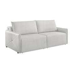 Sofá 4 Lugares Retrátil Urban com USB Linho Cinza 260 cm