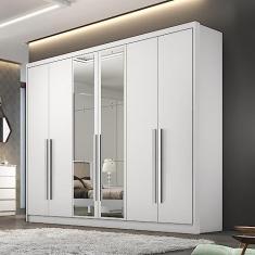 Guarda Roupa 6 Portas 6 Gavetas com Espelho Reno Novo Horizonte Branco