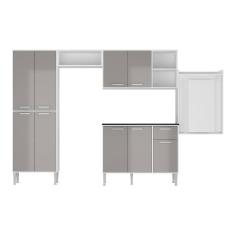 Cozinha Completa Mesa Dobrável Multimóveis Branca/lacca Fumê