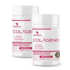 Kit Com 02 - Colágeno Hidrolisado + Ácido Hialurônico + Q10 + Biotina + Vit 60 Caps 600mg TuttiFlora
