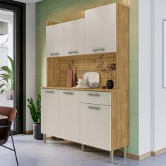 Cozinha Compacta 6 Portas 1 Gaveta Genova Kits Paraná - Freijo/Soft