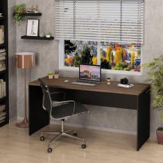 Mesa De Escritório Escrivaninha 160x60cm Tampo 30mm Nogal