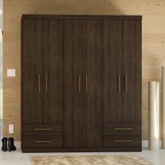 Guarda-roupa Casal 6 Portas 4 Gavetas Advantage Capuccino Wood