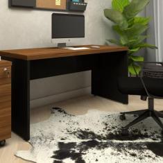 Escrivaninha Home Office 150cm Tampo 40mm Pés Painel - F5 Office G, No