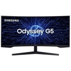 Monitor Gamer Odyssey G5 34" Samsung com 2,500:1 Contraste, Ultra WQHD, 165Hz, 1ms, HDMI - LC34G55TWWLMZD