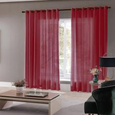Cortina Barcelona Para Sala 2,80X1,80 Admirare, Vermelha