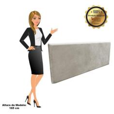 Cabeceira Painel Clean Cama Box Solteiro 90 cm Suede Cinza - D'ROSSI