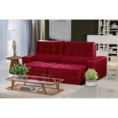 Sofá Modular 5 Lugares 2.50M Retrátil E Reclinável Vermelho