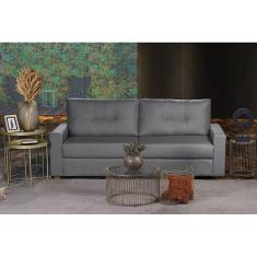 Sofá Maceió Living Com 4 Lugares 2.20M Linho Corriente Cinza