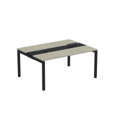 Mesa Plataforma Dupla Com Pé De Aço Para Coworking 160x120 Pdc16-12-2p Nogueira Casablanca-preto