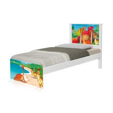 Cama Solteiro Adesivada Terra Dos Dinossauros Com Colchão