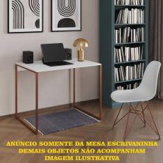 Escrivaninha Industrial Office Branca 120x53 Grécia Base Cobre