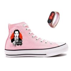 Tênis Star Wandinha Wednesday + Relógio Moda Jovem Lançamento Série In