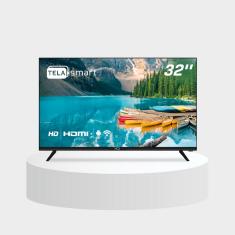 Smart TV LED 32&quot; HD HQ Conversor Digital Externo 3 HDMI 2 USB WI-FI Android 11 Design Slim