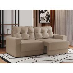 sofá 3 lugares retrátil lubeck linho bege