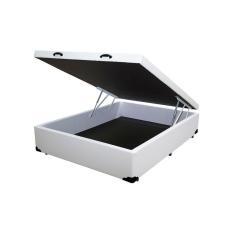 Cama Box Baú Viúva Homequeen Sintético Branco 41x128x188