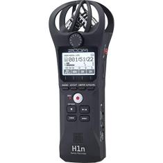 Zoom Gravador portátil H1n, microfones estéreo integrados, montável para câmera, grava em cartão SD, compacto, microfone USB, overdubbing, ditado, para gravação de música, áudio para vídeo e