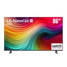 Smart TV 4K 86" LG NanoCell 86NANO80T com Processador a8 AI, Painel 120Hz, FreeSync, Alexa/Chromecast integrado, webOS 24 e Controle Smart Magic