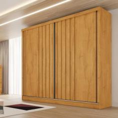 Guarda Roupa Solteiro Ripado 2 Portas 4 Gavetas - Galati-Peroba - Made Marcs