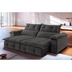 Sofá Retrátil e Reclinável Atlas 2,50m 04 Lugares Mola Ensacada TXR, C