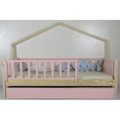 Bicama Montessoriana Solteirão Base Moldura Colorida Madeira Maciça Pi