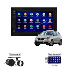 Kit Central Multimídia Polo + Moldura + Câmera de Ré - Tay Tech