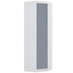 Guarda Roupa De Canto Diagonal Modulado 70cm 1 Porta Alpes Luciane Móveis Branco Pf Com Grey Sky Pf