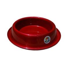 Comedouro Tigela Alumínio Vermelho para Cães e Gatos Vida Mansa - 700m