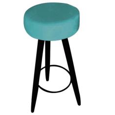 Kit 09 Banqueta Alta Flora Pés Palito em Madeira Preto  Bar Bistrô Coz