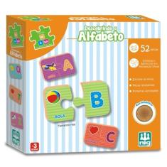 Jogo Descobrindo o Alfabeto, Madeira Be a Bá, Nig Brinquedos, Multicolor