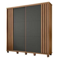 Guarda Roupa Casal 228cm Portas de Correr Monte Carlo RV Móveis Cinamo