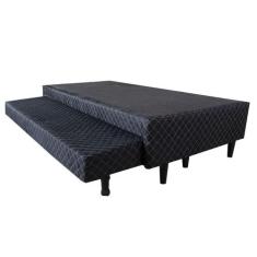 Cama Box Base Casal Com Auxiliar Semi Ortopedica Poliester - Genki Ken