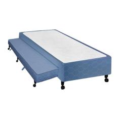 Cama Box Base C-auxiliar Universal Solteiro Poli Tecido Blue (88x188x27) - Castor