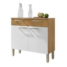 Balcão de Cozinha com 2 Portas Nantes Freijó Supremo Ripado
