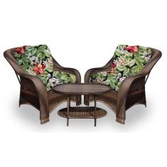 Conjunto de Poltronas Fibra Sintética Melo - 2 Poltronas + 1 Mesa Cent