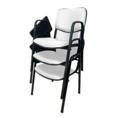 03 Cadeiras Universitárias Linha Hotel Auditório Branco