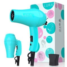 Secador de cabelo LURA Portable Travel 1200 W de dupla tensão (azul)
