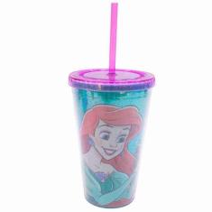 Copo Com Canudo Princesa Ariel 450ml - Disney - Taimes