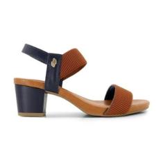 Sandália Usaflex Feminina Elástico Salto Bloco Y8204-Feminino
