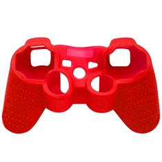 OSTENT Protetora Gel de Silicone Pele Macia Bolsa Capa para Controlador Sony PlayStation PS2 PS3 Cor Vermelha