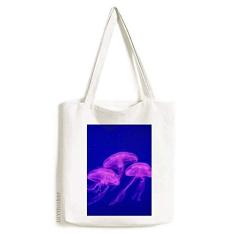 Bolsa de lona com imagem de natureza ciência oceânica Jellyfish bolsa de compras casual bolsa de mão