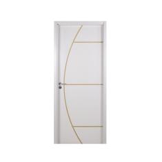 Kit Porta de Madeira Decorada 215x84cm com Batente de MDF Ultra 12cm Gaúcha MGM Branco